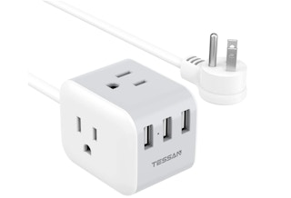 Small USB Power Strip Flat Plug