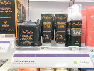 sheamoisture facial wipes on a target shelf