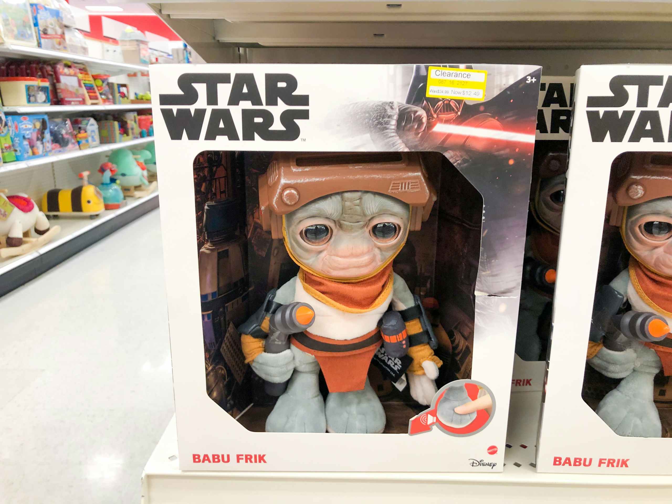star wars toy on store shelf on clearance