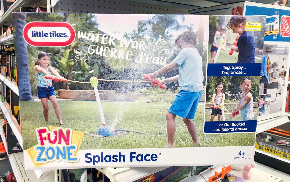 little tikes fun zone splash face water toy on clearance at target on corner of shelf