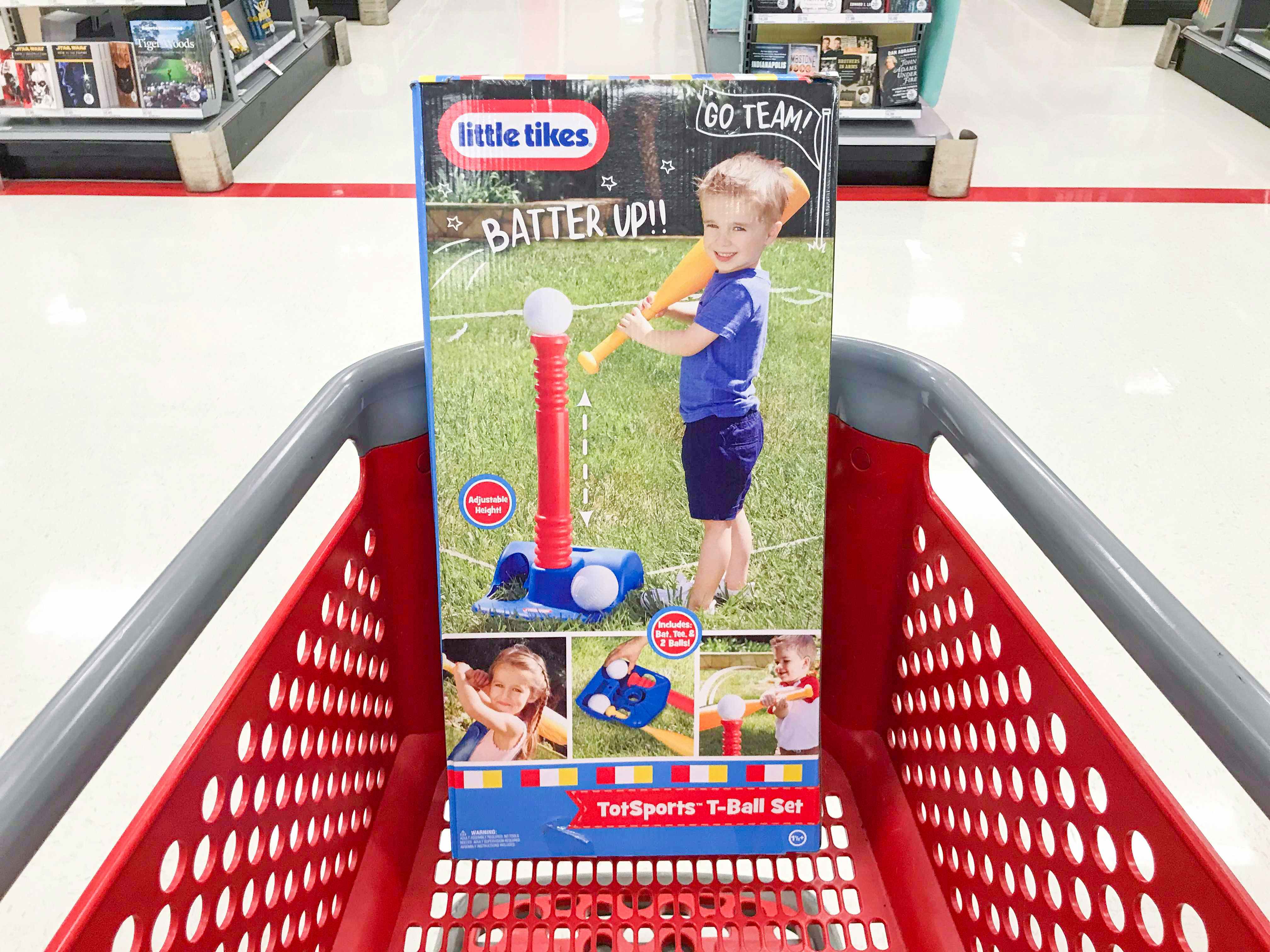 Little Tikes tball set in box in shopping cart