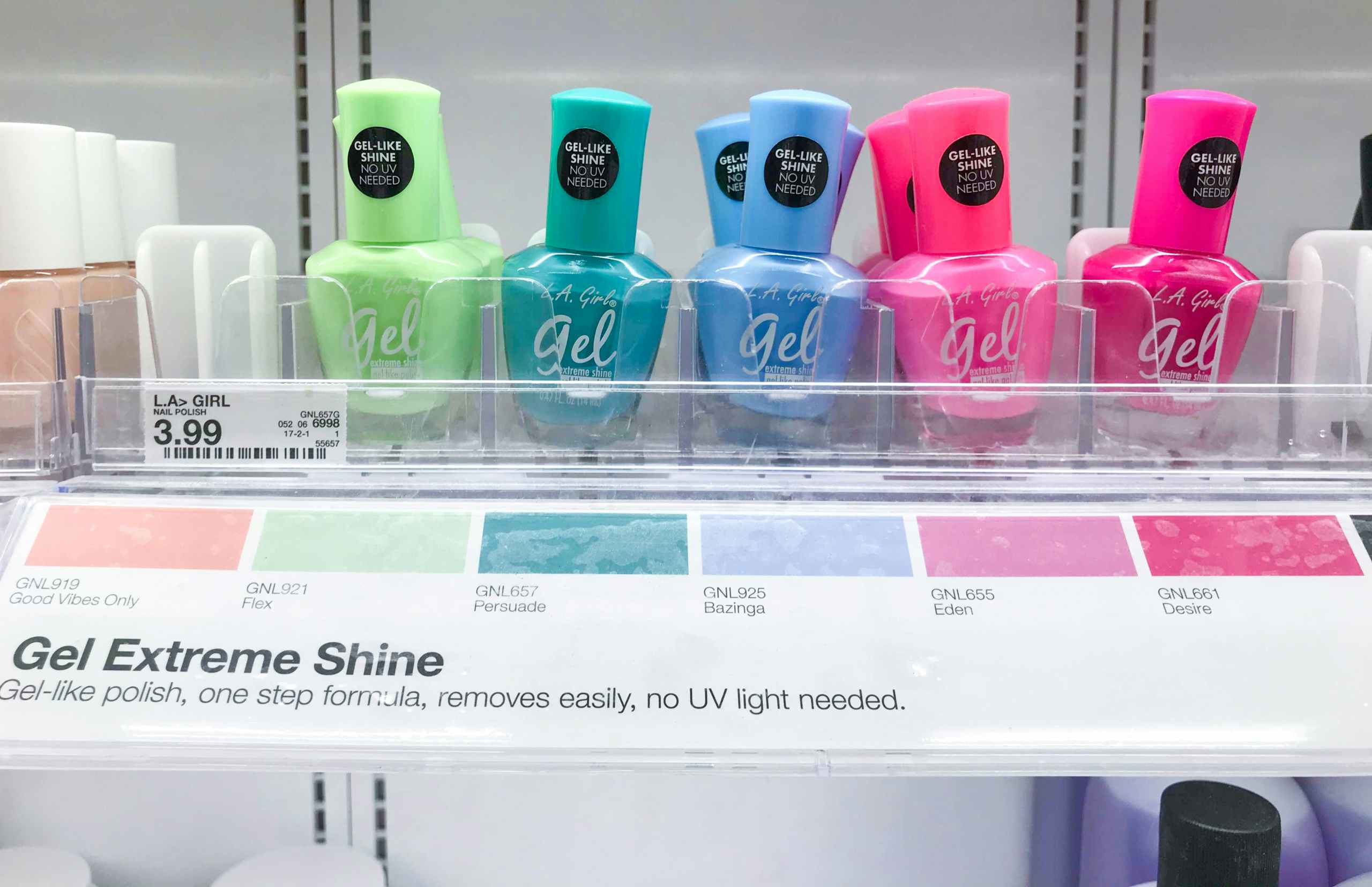 nail polish display at store