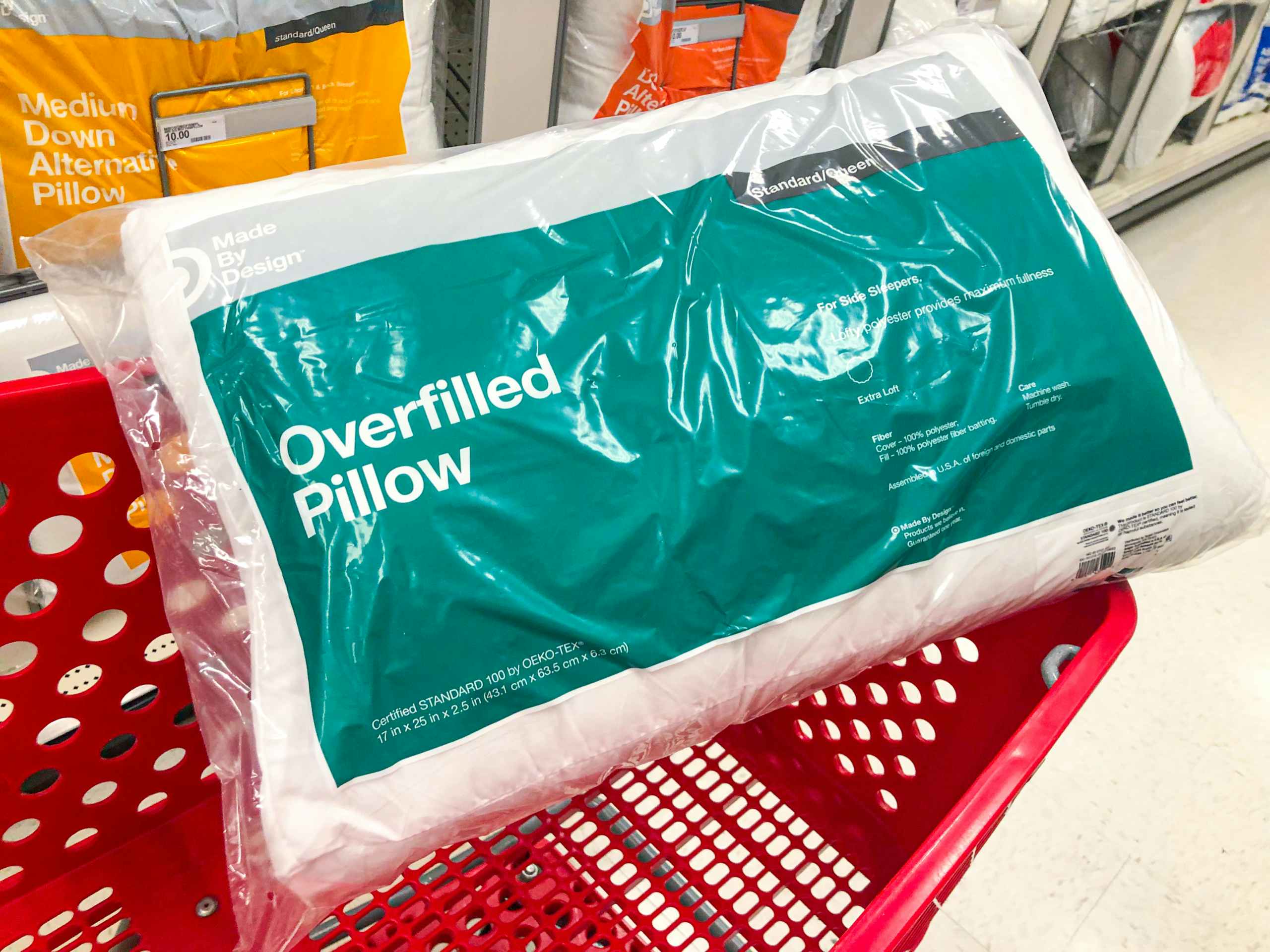 pillow in Target shopping cart