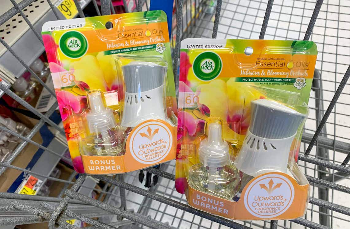 two air wick scented oil starter kits in walmart cart