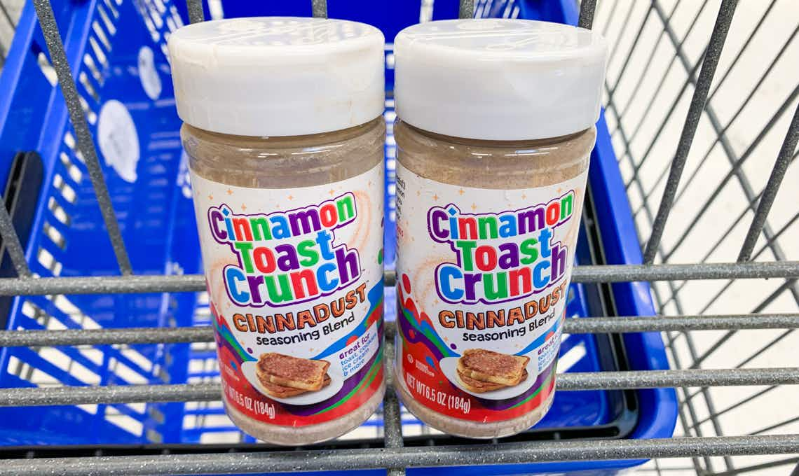 cinnamon toast crunch cinnadust bottles in walmart cart