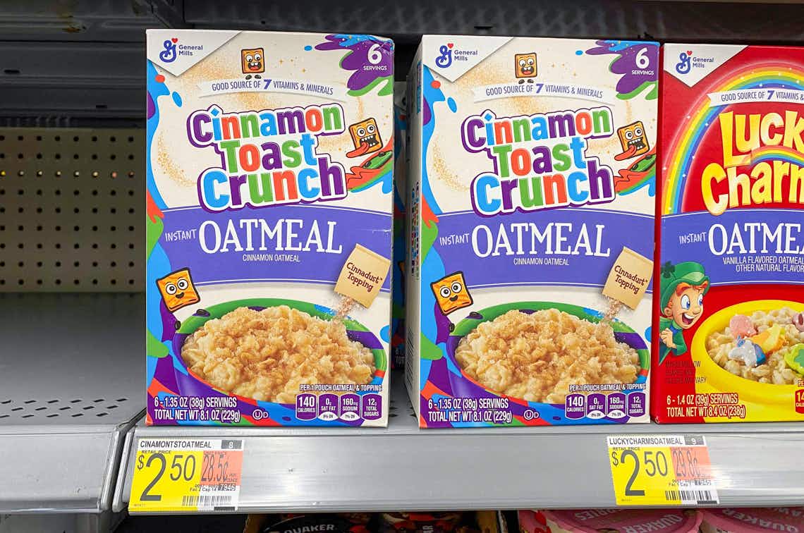 cinnamon toast crunch oatmeal on walmart shelf