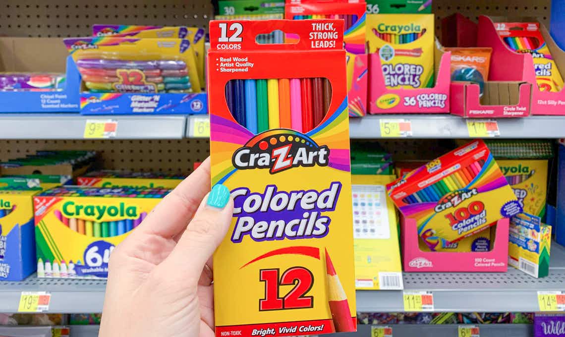 cra-z-art colored pencils held up at walmart