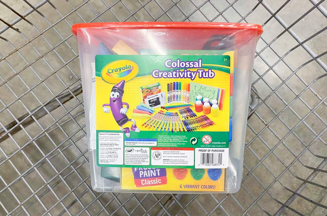 crayola colossal creativity tub in walmart cart