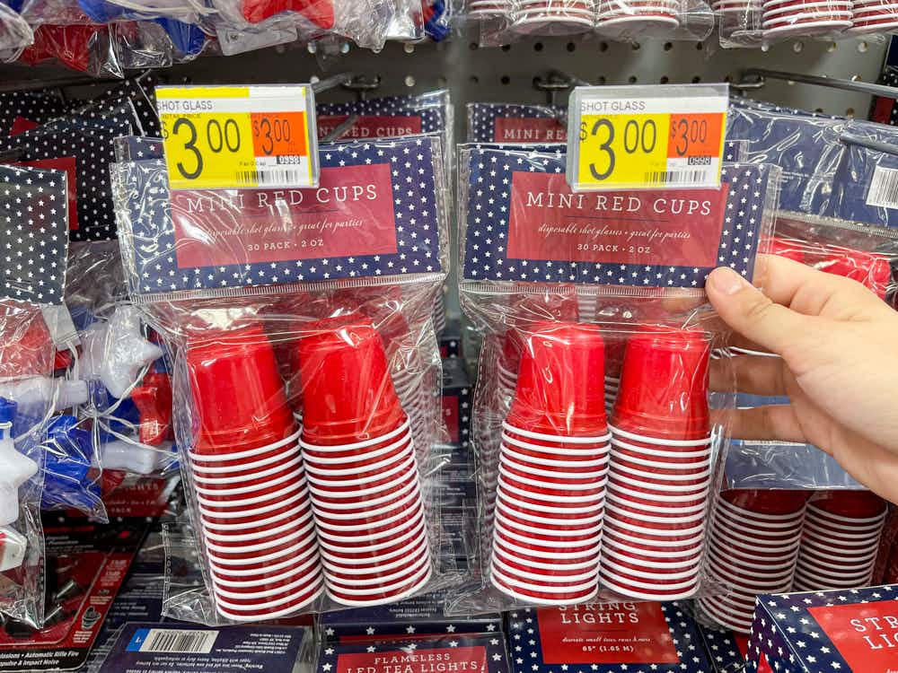 Mini shot glasses for $3 a pack at Walmart