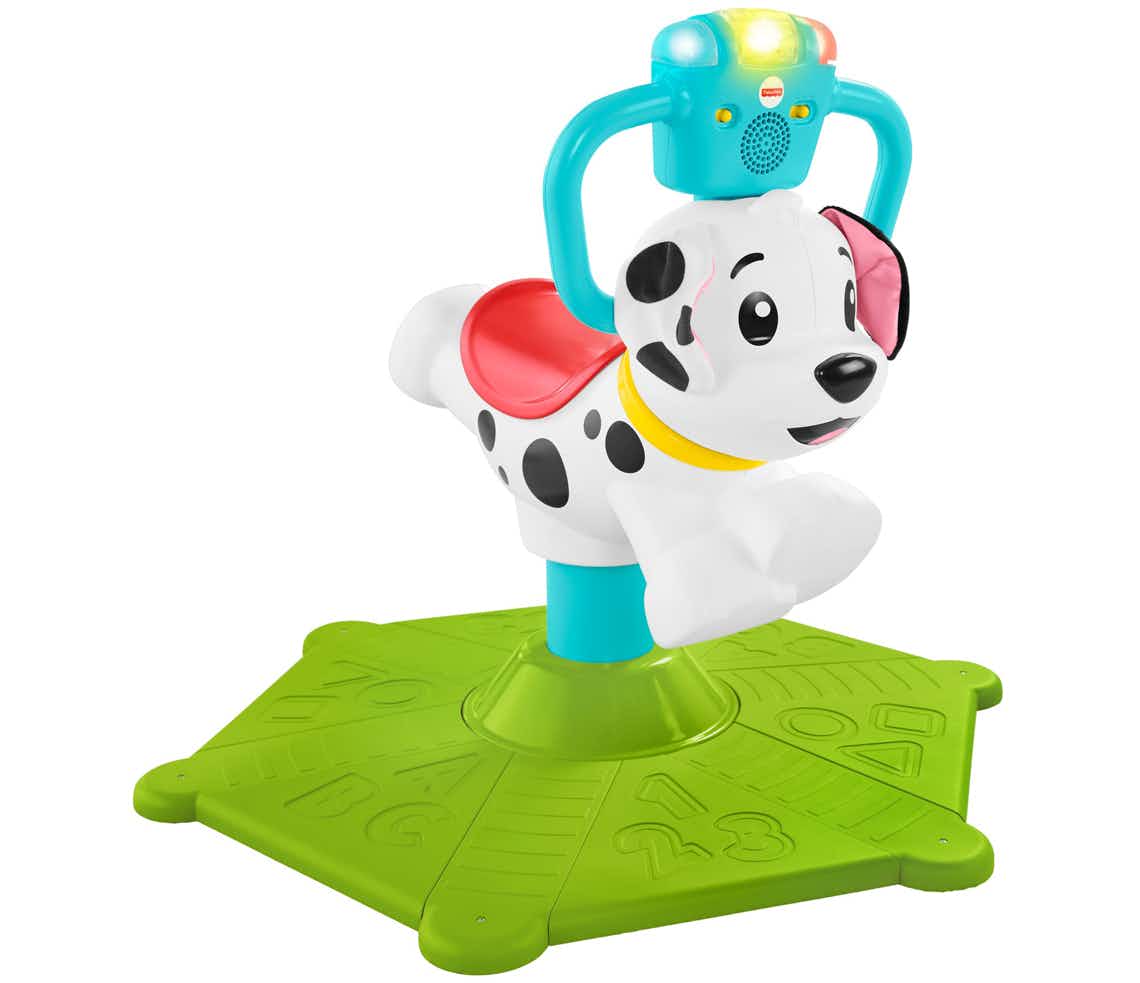 stock photo of fisher-price bounce and spin interactive puppy with lights and sounds on white background