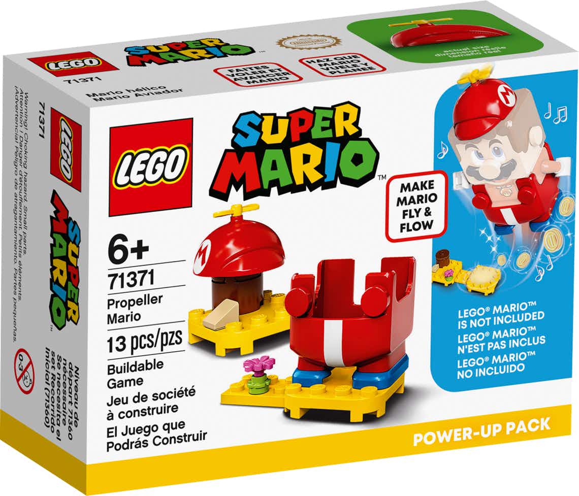 stock photo of lego super mario power up pack figure box on white background