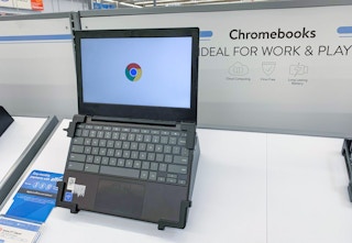 lenovo chromebook on display at walmart in electronics section