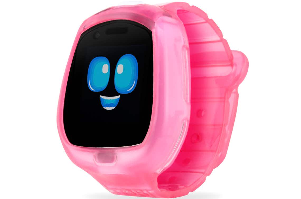 stock photo of little tikes tobi robot smartwatch in pink on white background