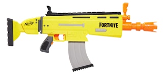 stock photo of the nerf fortnite elite dart blaster on white background