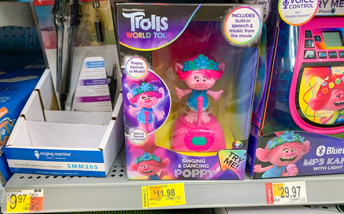 trolls world tour dancing singing poppy doll on clearance