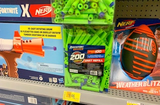 adventure force dart refills on walmart shelf with clearance tag
