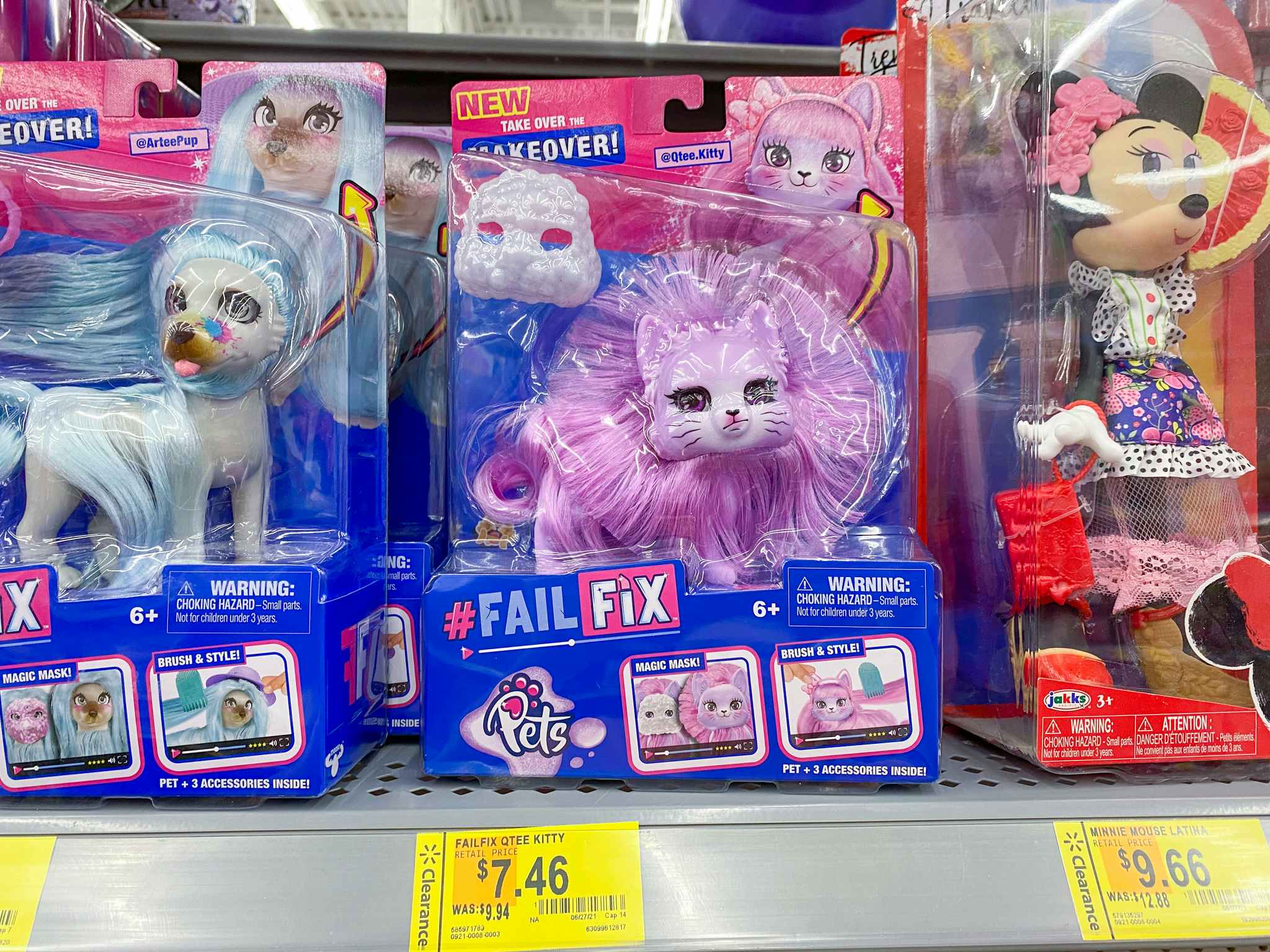 failfix total makeover kitty pet set on walmart shelf with clearance tag