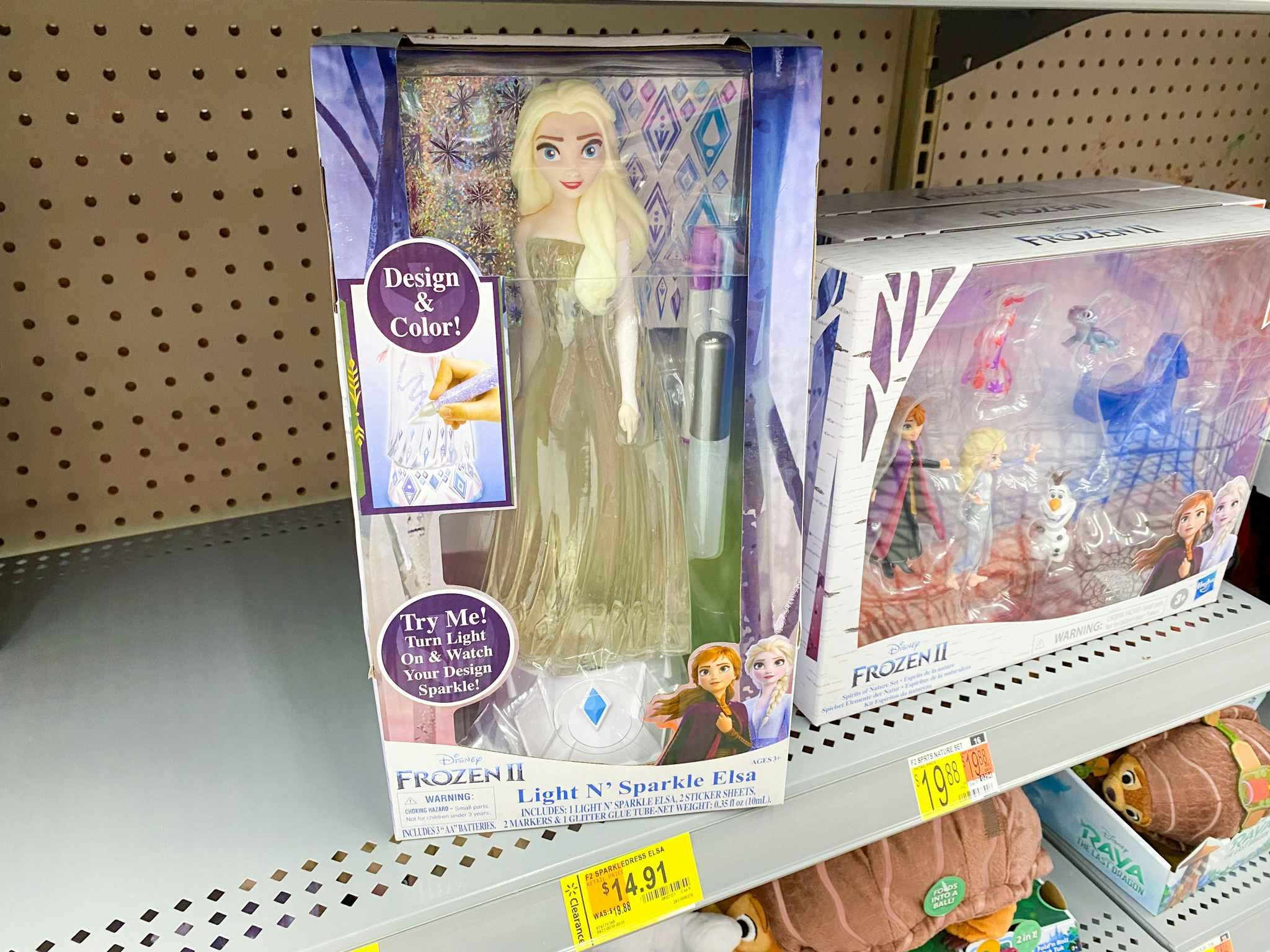Disney Frozen 2 Plastic Light and Sparkle Elsa toy on clearance