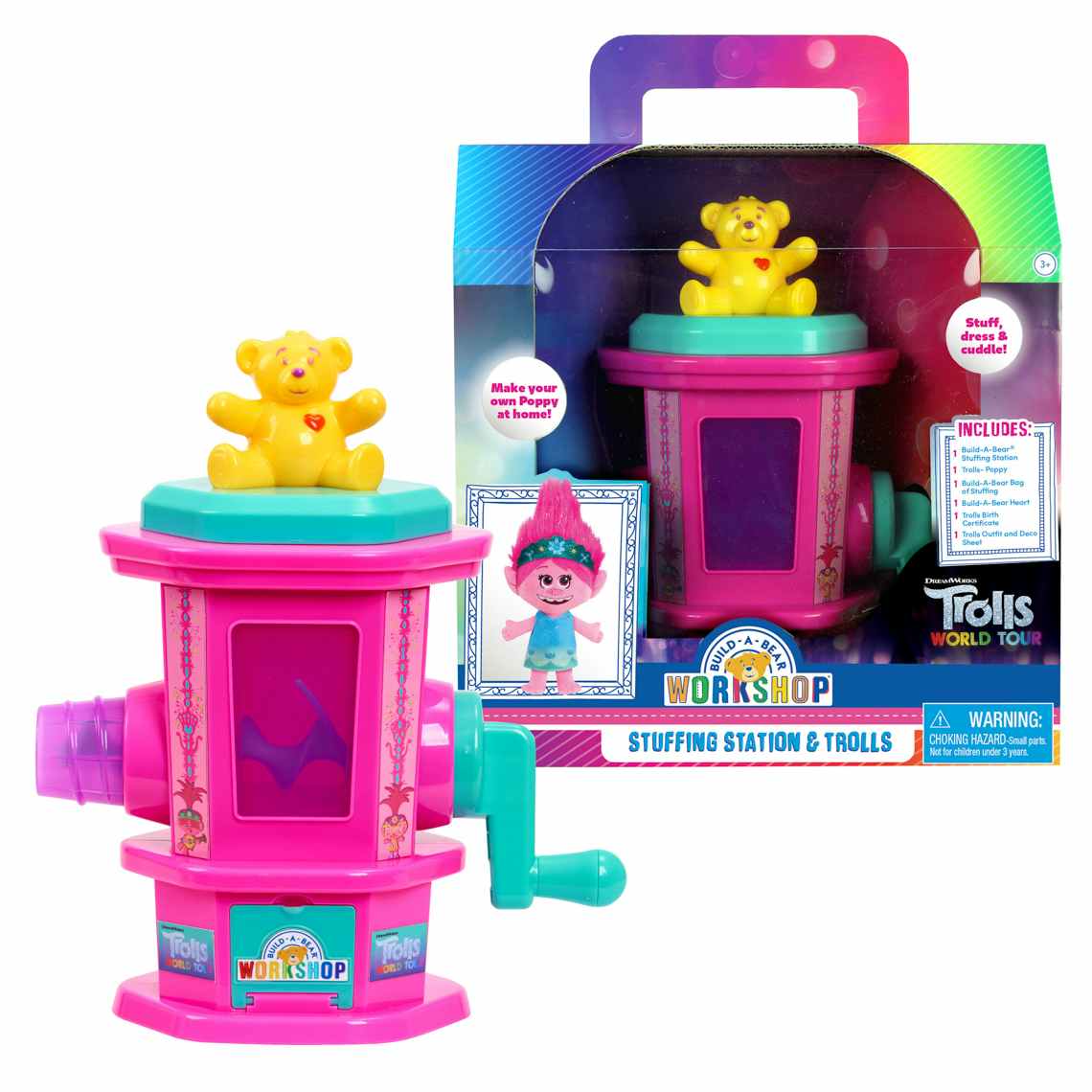 stock photo of trolls world tour build a bear stuffing station toy on white background