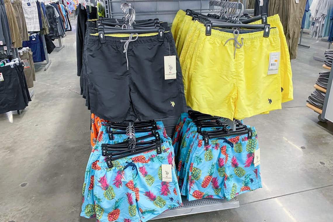 us polo association mens swim trunks on walmart clothing aisle end cap