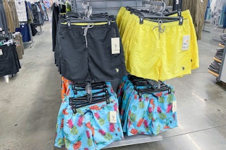 us polo association mens swim trunks on walmart clothing aisle end cap