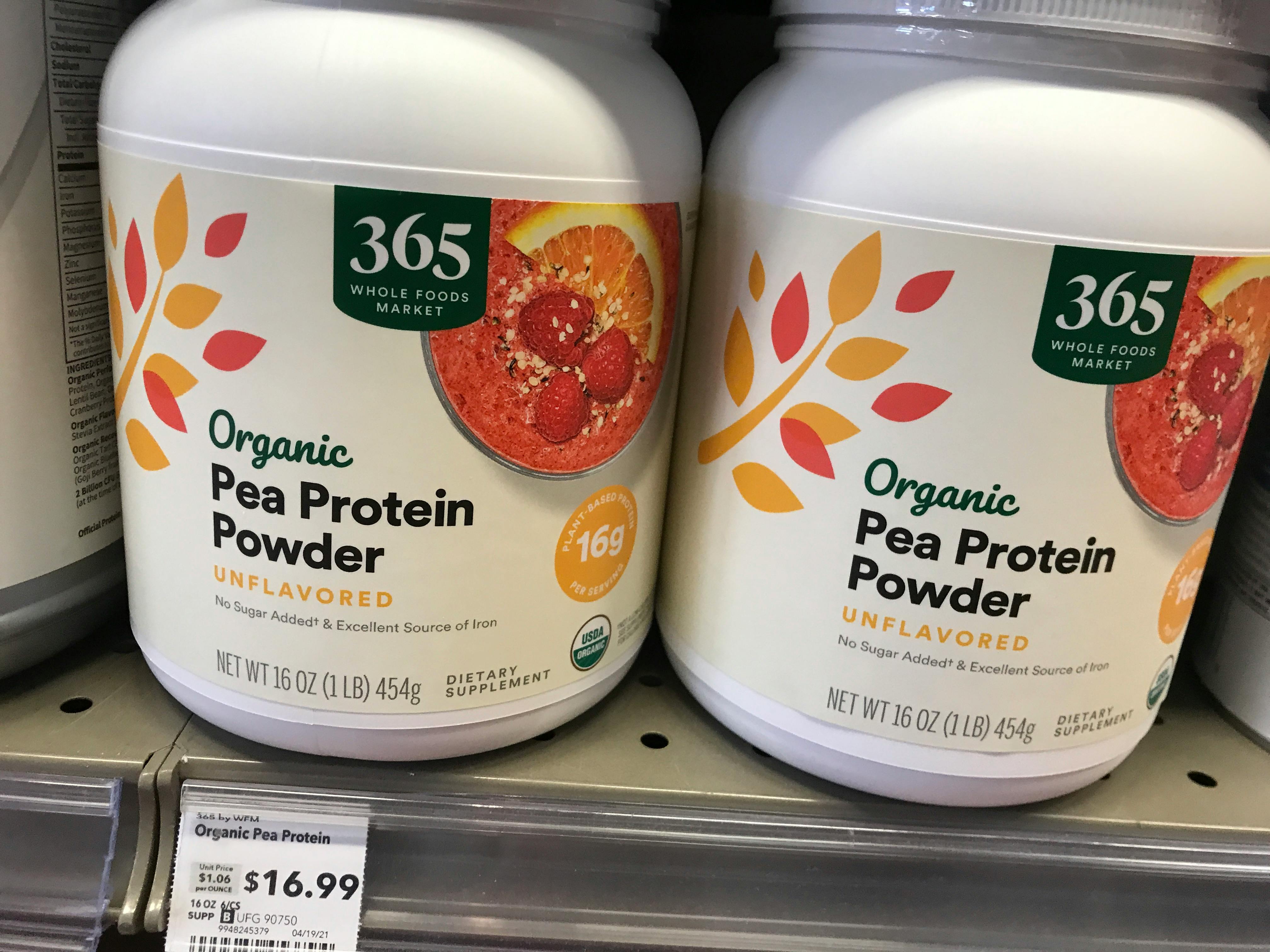 Whole Foods 365 organic protein powder.