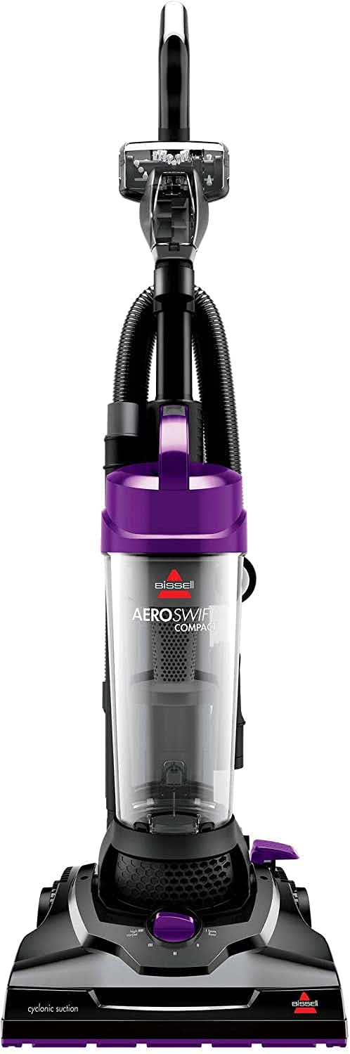 A purple Bissell Aeroswift vacuum.