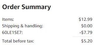 An Amazon order summary ending in $5.20.