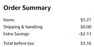 An Amazon order summary ending in $3.16.