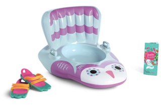 american girl Make Tracks Sled & Snow Shoes stock image 2021