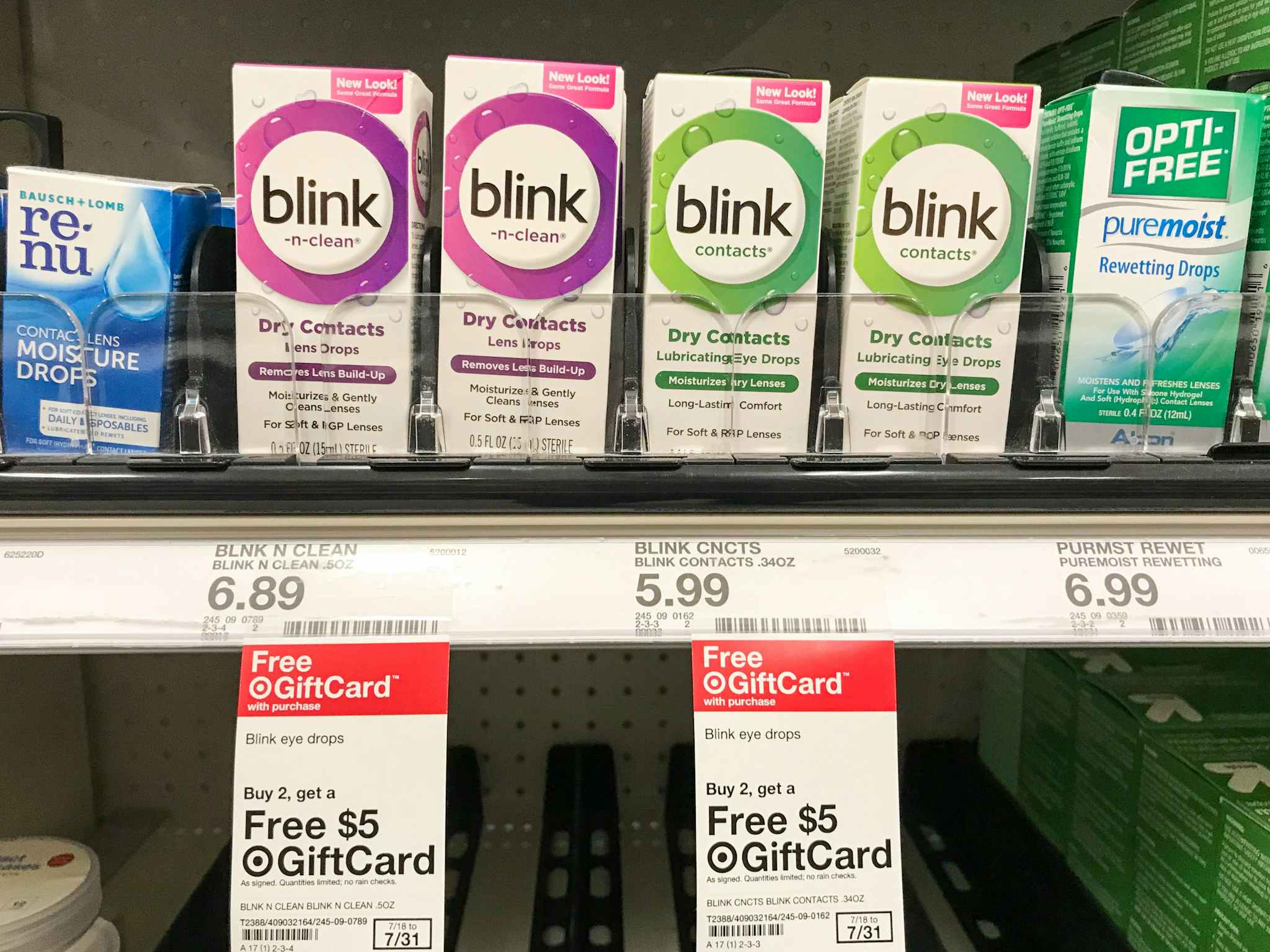 blink eye drops on a target shelf