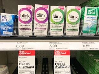blink eye drops on a target shelf