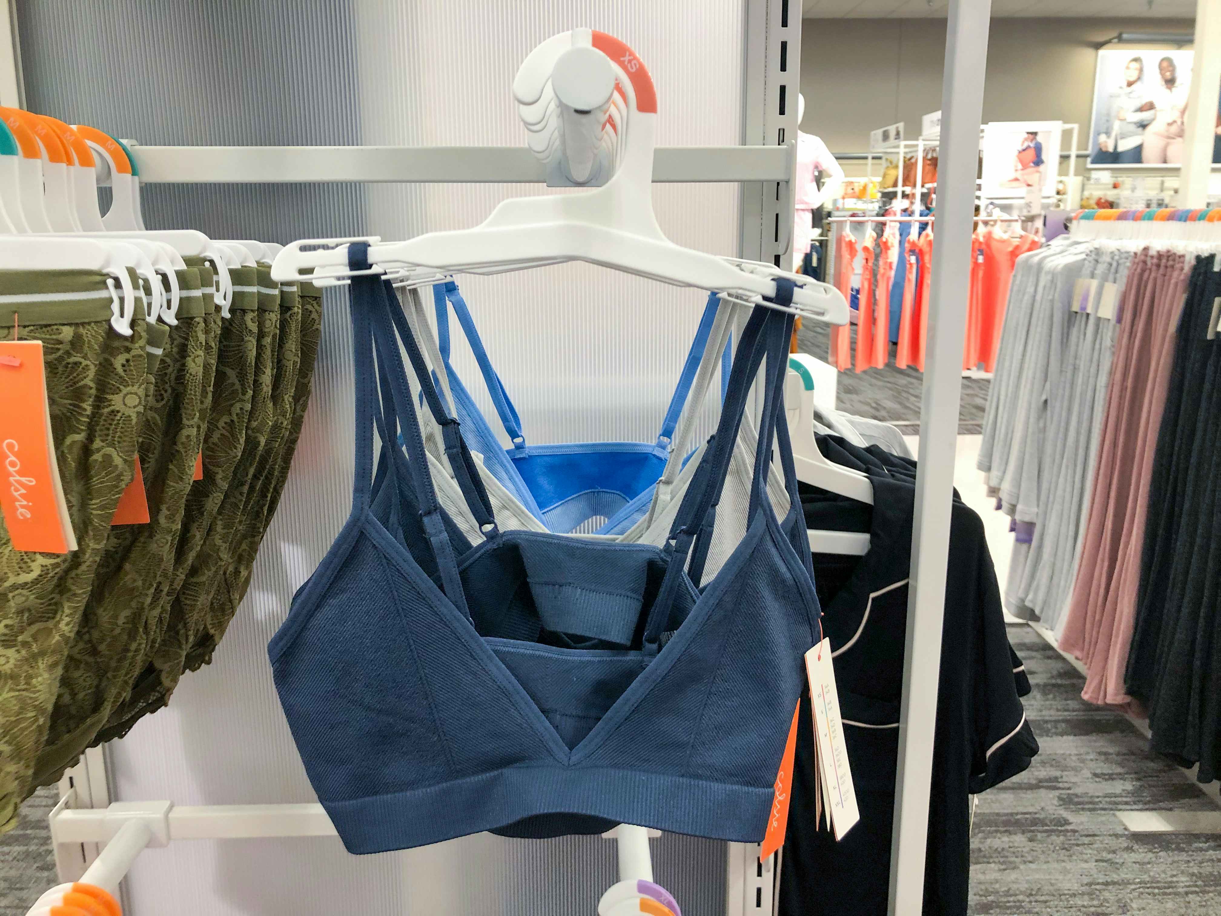 bralette on hanger at Target