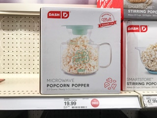 dash microwave popcorn popper on a target shelf