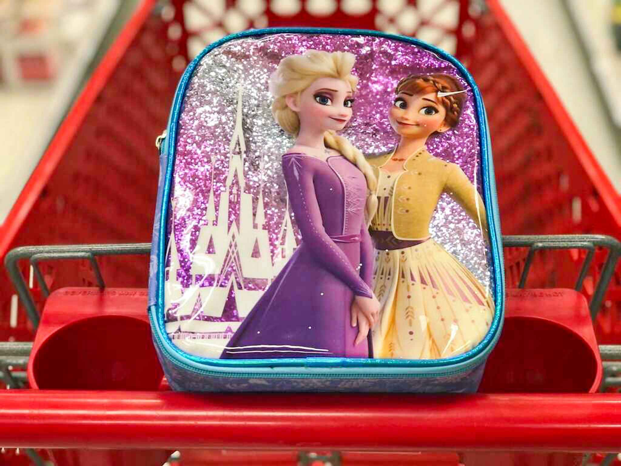 disney frozen lunch tote on a target cart
