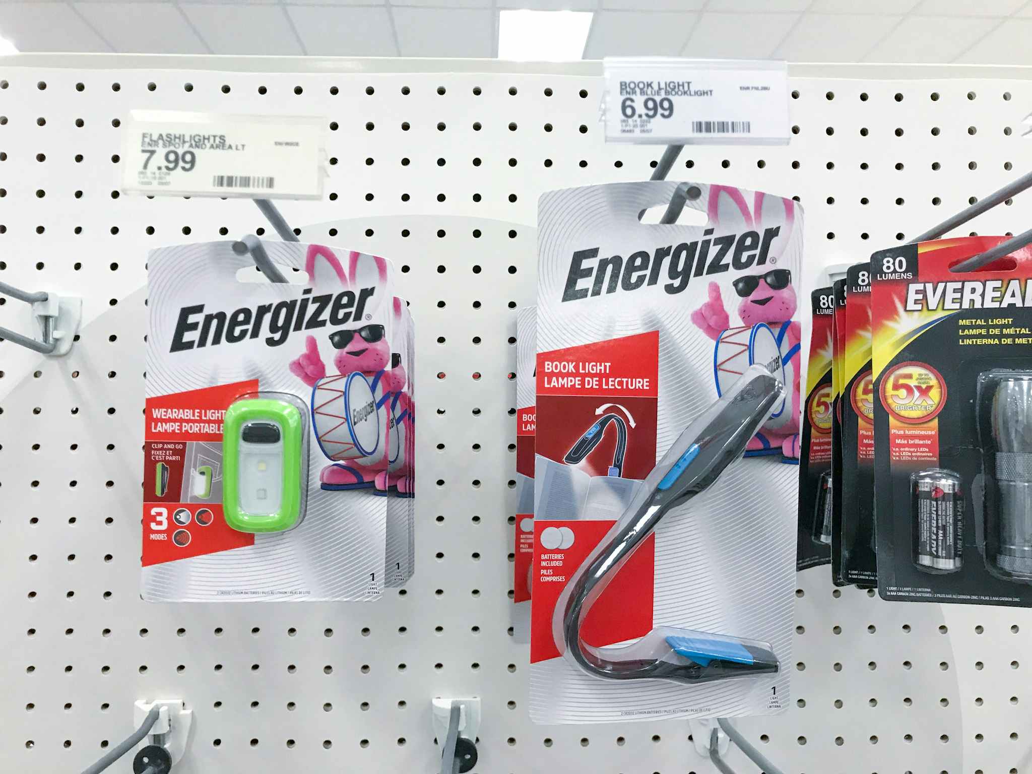 energizer book light on a target shelf