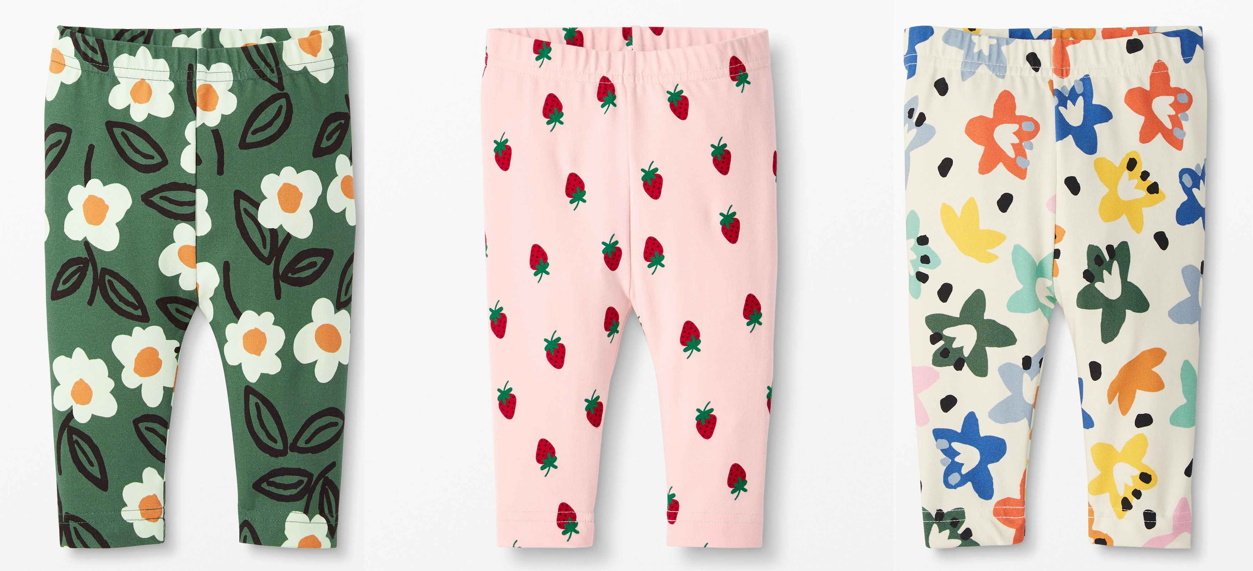 three pairs of girls' leggings