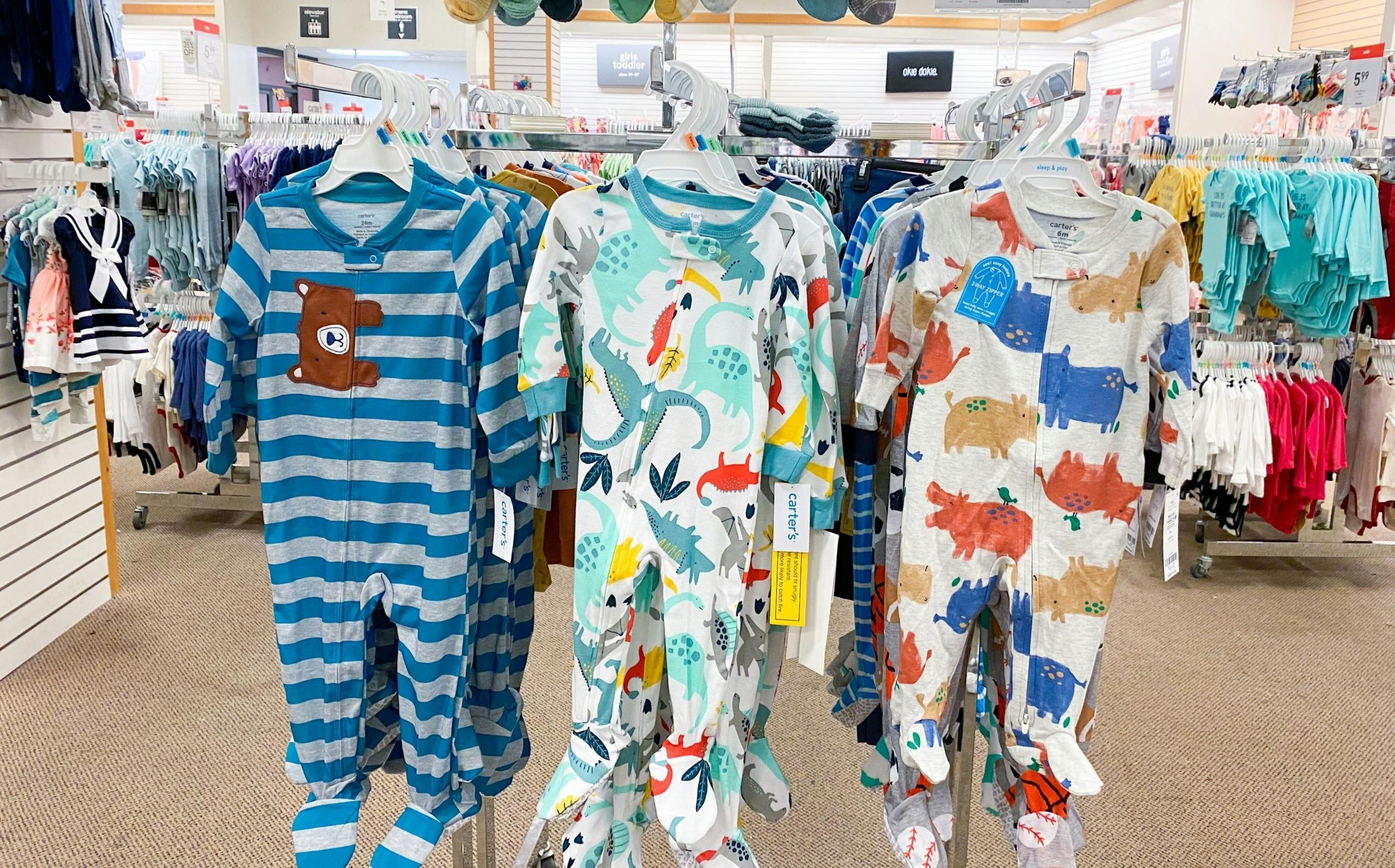 Carter's Pajama Sets on rack