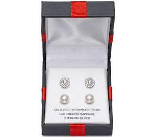 jcpenney jewelry in a gift box pearl diamond sapphire earrings 2021 1625770854 1625770854