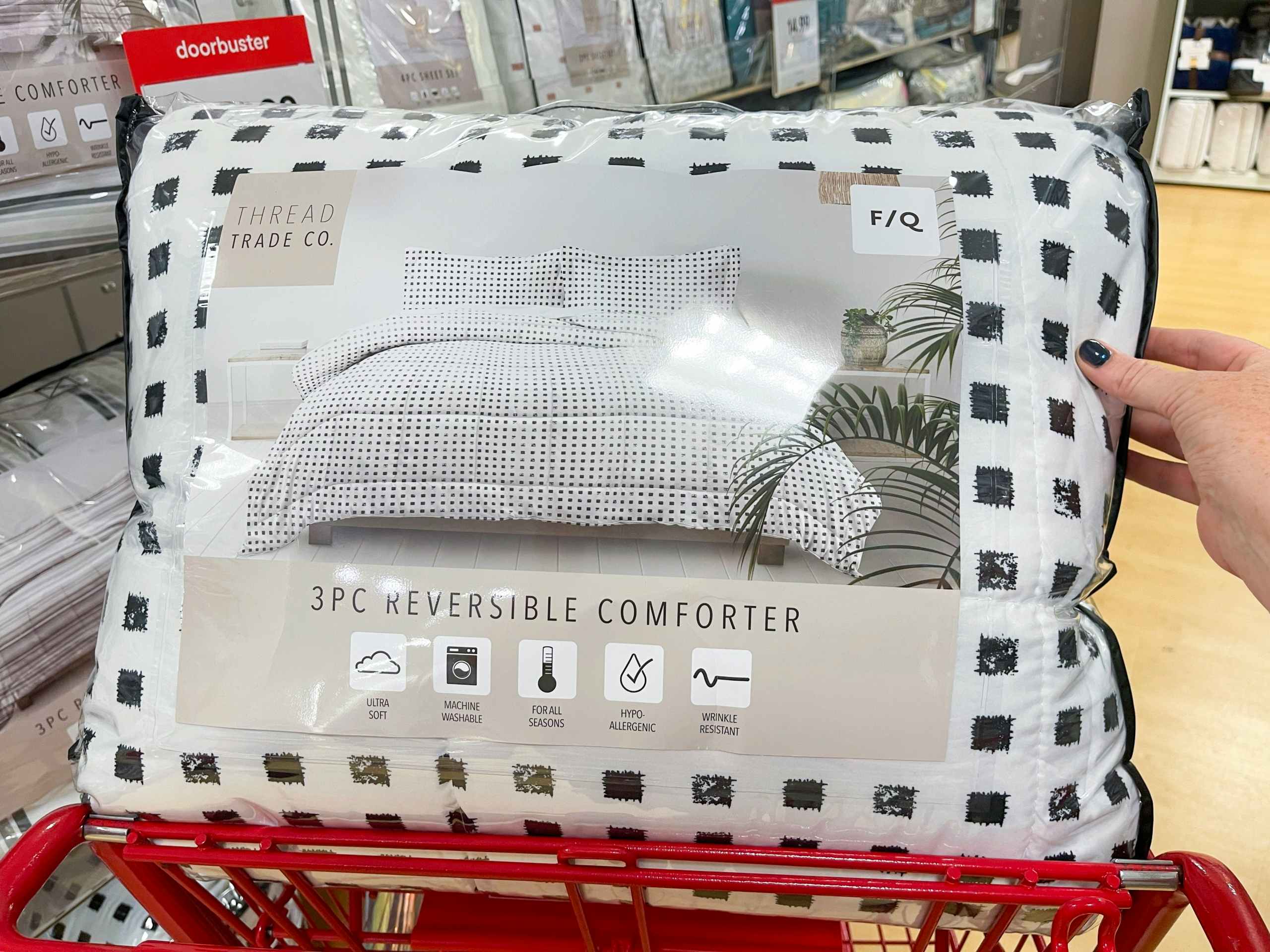 comforter set in cart