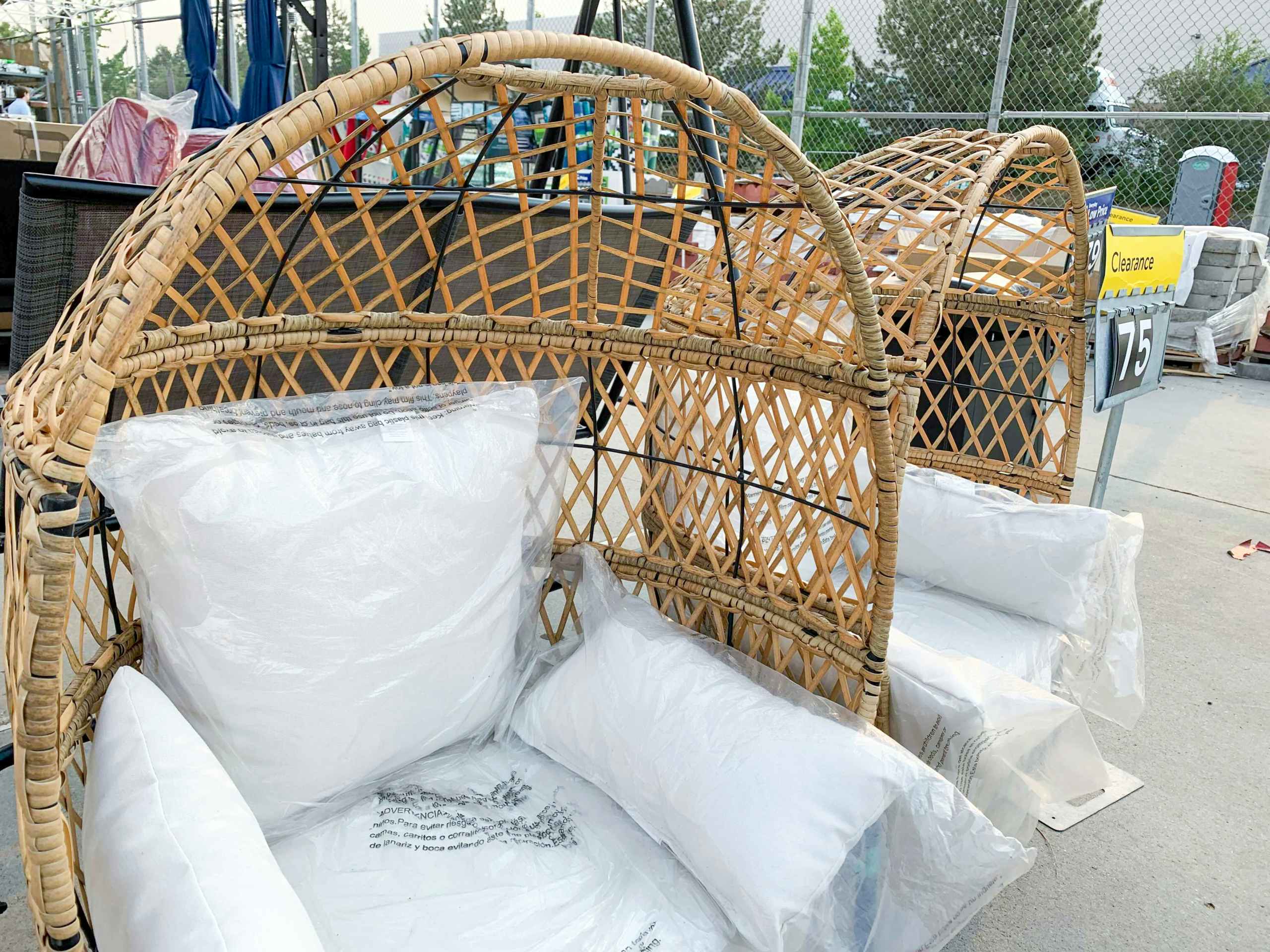 two kids egg chairs on clearance at Walmart