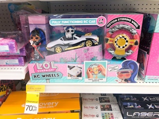 Target toy clearance on store shelf