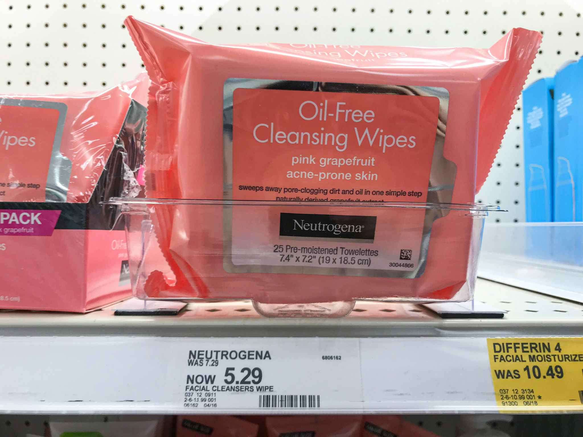 neutrogena wipes on a target shelf