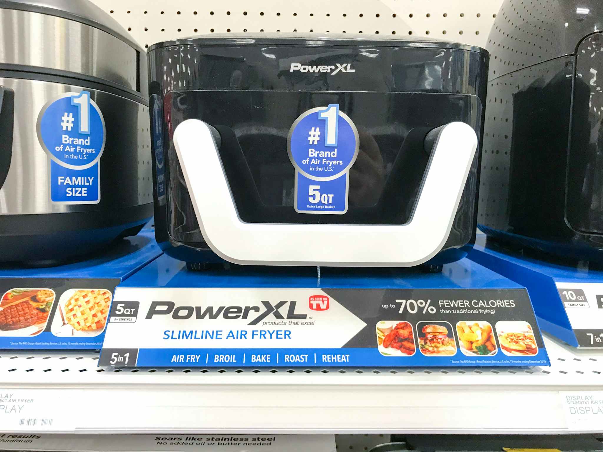 powerxl slimline 5-quart air fryer on a target shelf