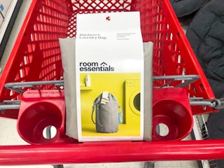 room essentials laundry bag on a target cart
