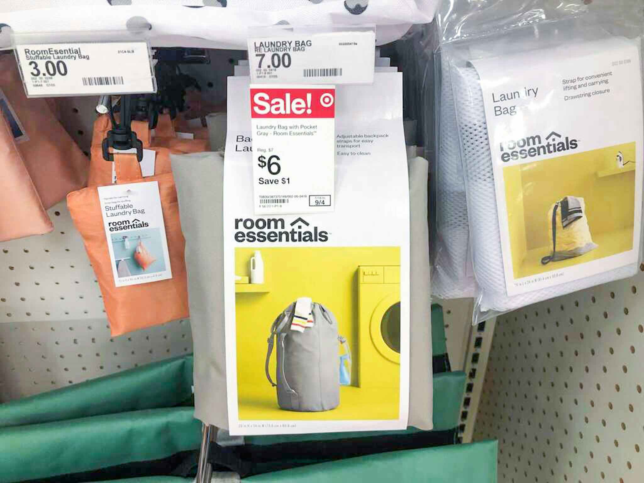 room essentials laundry bag on a target shelf
