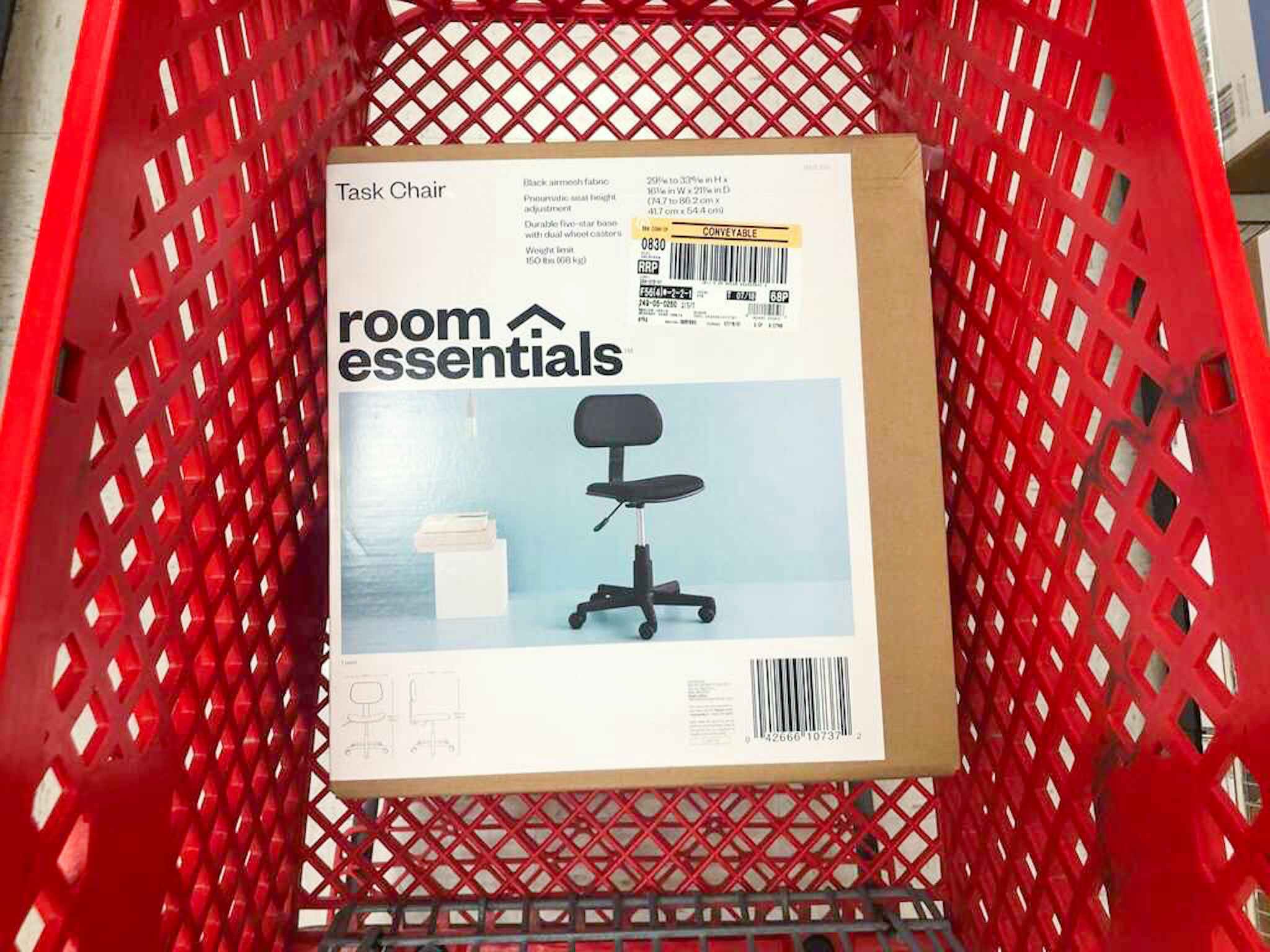 room essentials task chair in a target cart