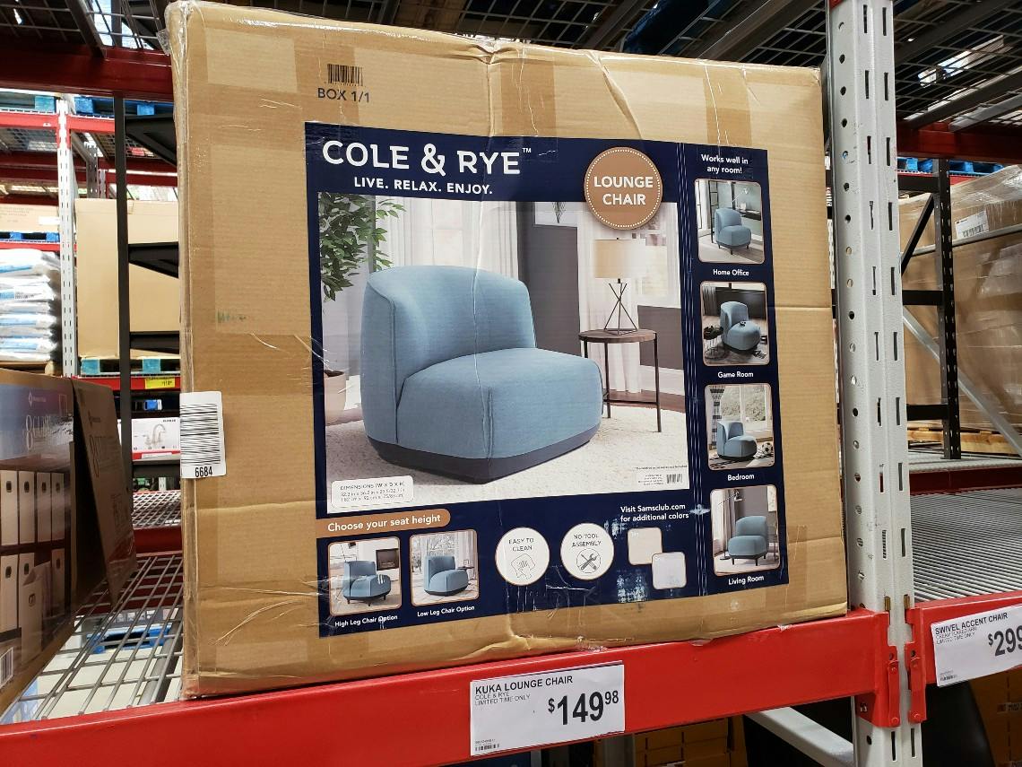 Cole & Rye Lounge Chair, Only $149.98 at Sam's Club - The Krazy Coupon Lady