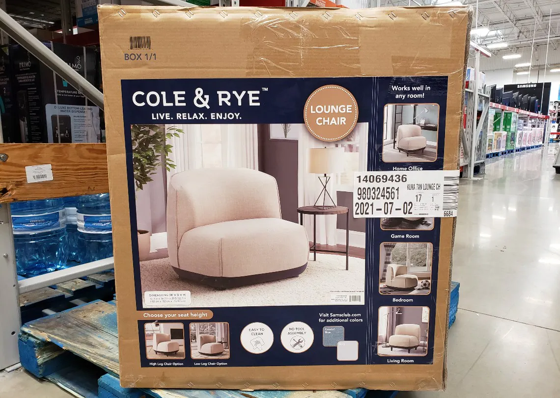 Cole & Rye Lounge Chair, Only $149.98 at Sam's Club - The Krazy Coupon Lady