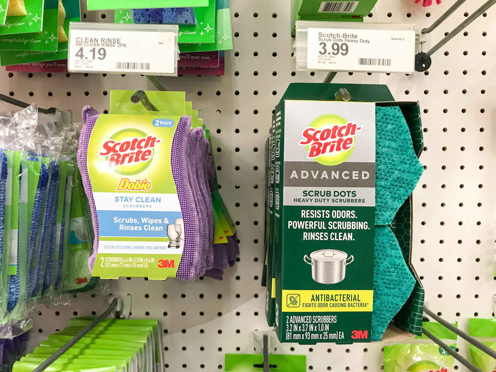 scotch-brite advanced scrub dots heavy duty scrubbers at target